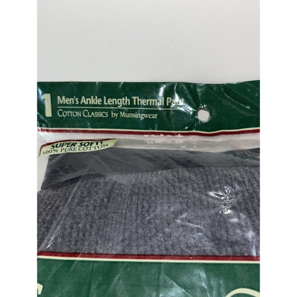 2 Vtg Munsingwear Ankle Length Thermal Underwear Pants Mens Medium 34-36 Grey - Picture 4 of 5